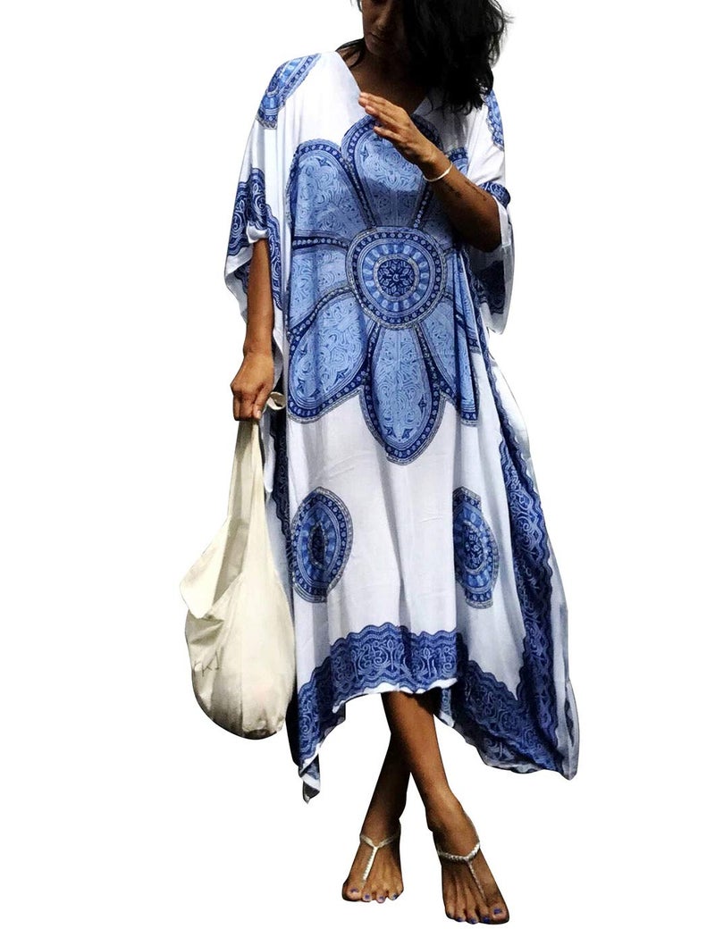 Eddoyee Loose Beach Kaftan Dresses for Women Caftan Swimsuit Cover Up - Image 4